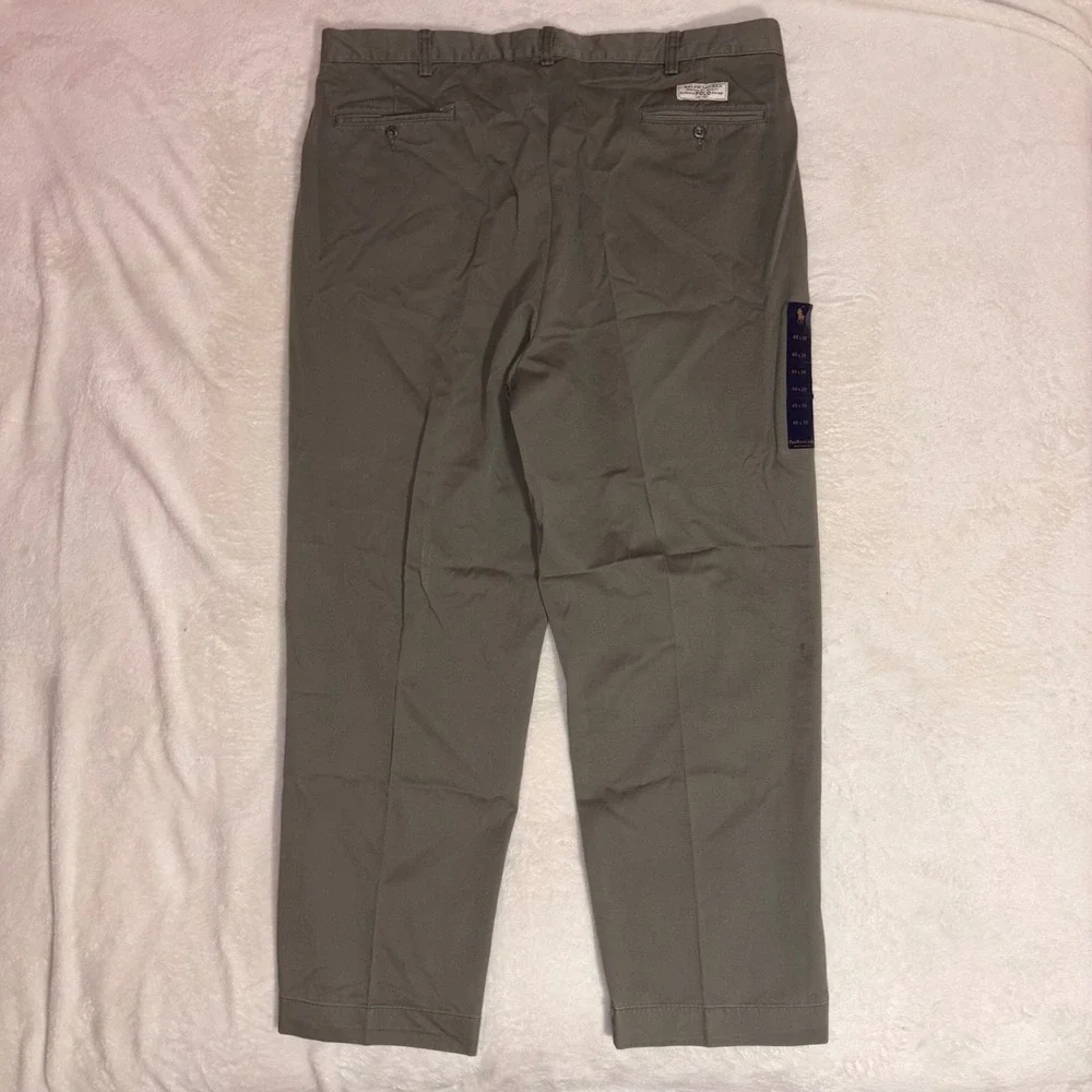 VINTAGE POLO RALPH LAUREN Andrew Pant Mens 40/30 Olive‎ Green Pleated Chino NEW
